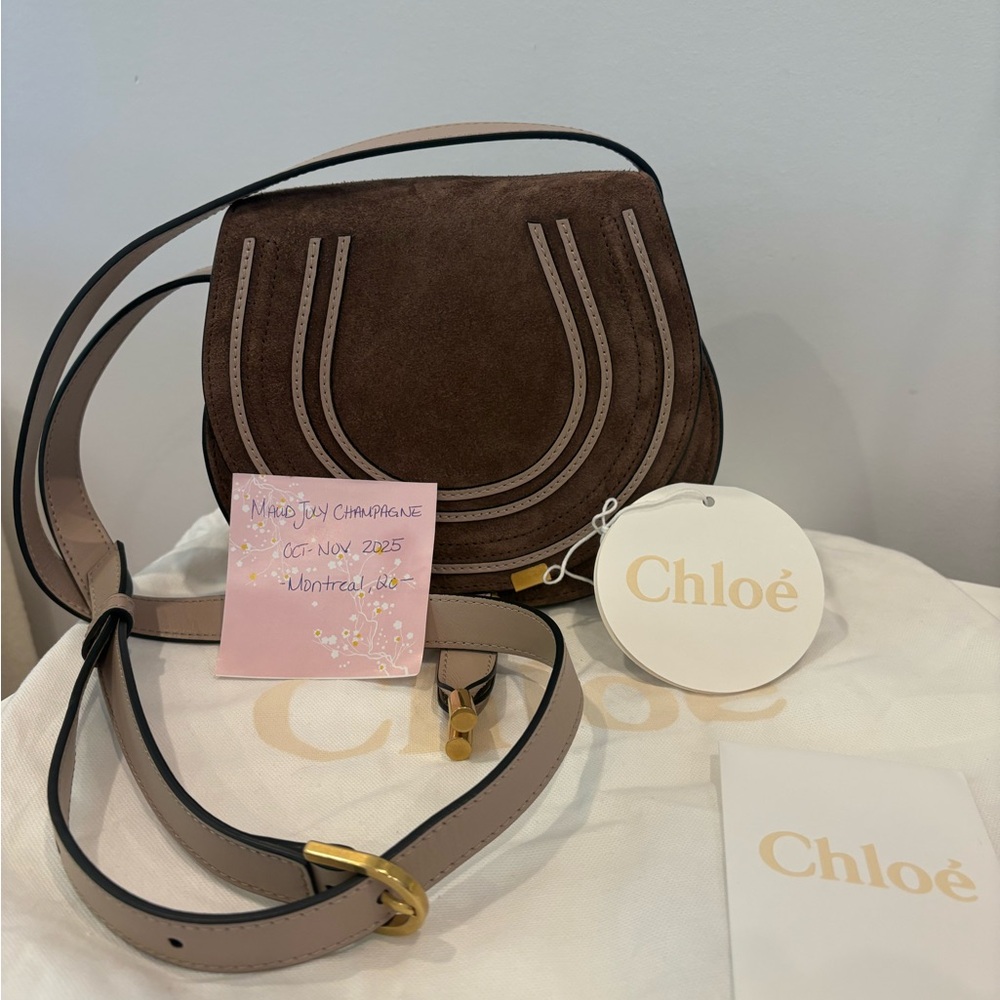 Chloe Brown Suede Crossbody Bag